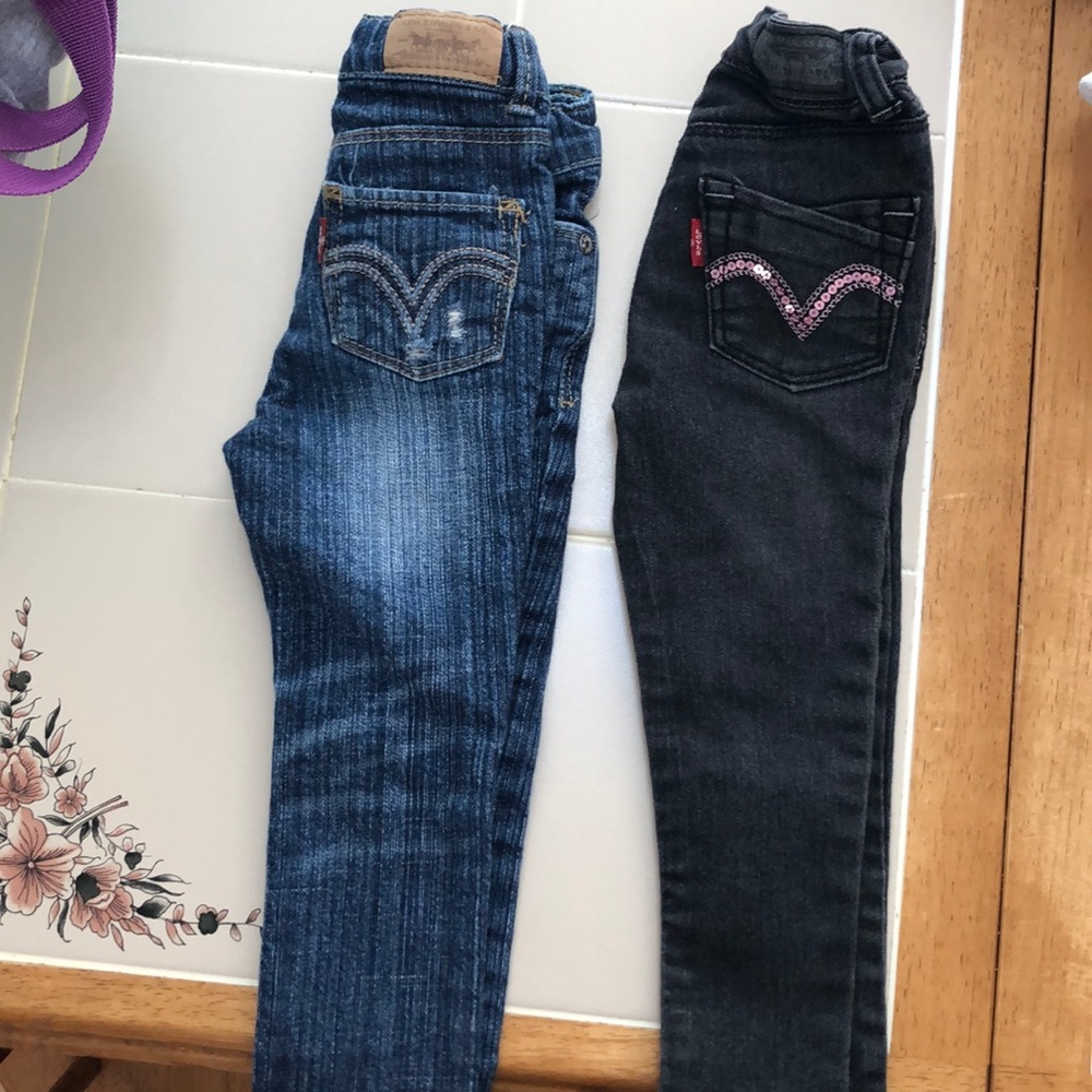 Two pairs of girls Levi’s jeans